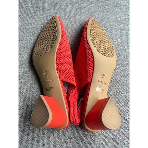 Vivaia Pointed-Toe Slingback Sandals Leah Citrus Orange Women's 41 US 9.5 - Picture 11 of 12